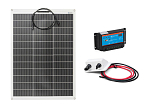 Полный комплект солнечной системы: модуль 130 Вт, вкл. ШИМ-контроллер VICTRON и проходная панель