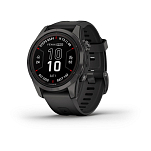 Garmin 010-02776-11 Часы Fenix 7S Pro Sapphire Solar Серебристый Carbon Gray Titanium / Black Band