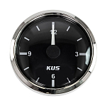 Часы кварцевые, аналоговый черный циферблат, нержавеющий ободок, д. 52 мм KUS JMV00262_KY09000_sale