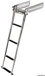 Складная лестница для транцевой площадки 1125 х 307 мм 4 чёрные ступеньки, Osculati 49.558.04