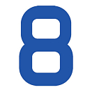 Купить Регистрационная цифра "8" из самоклеящейся ткани Bainbridge SN450BU8 450 мм синяя 7ft.ru в интернет магазине Семь Футов