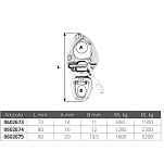 Wichard 602675 Spinnaker Поворотный Карабин Серебристый Silver 90 mm 
