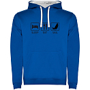 Купить Kruskis SU1067020501S100 Толстовка с капюшоном Sleep Eat And Sail Two-Colour Голубой Royal Blue / White M 7ft.ru в интернет магазине Семь Футов