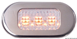 Встраиваемый LED светильник дежурного освещения 12В 0.6Вт 12Лм жёлтый свет с декоративной накладкой фронтальный пучок, Osculati 13.181.01