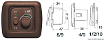 Диммер электронный CBE MCR/M 32 Вт из коричневого пластика для регулировки яркости освещения кабины, Osculati 14.664.02