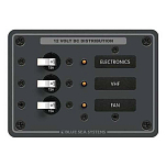 Blue sea systems 300407 3 Белый переключатель панели управления постоянным током Серебристый Black / White