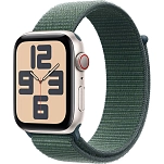 Apple MXGV3QL/A  Watch SE GPS + Cellular 44mm Sport Loop Золотистый Starlight Aluminium / Lake Green