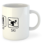 Kruskis 42611S119 325ml Sleep Eat And Ski Mug Белая  White 325 ml (11 oz)