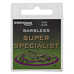 Drennan HESU006 Super Specialist Одноглазый Крючок Без Бородки Black 6