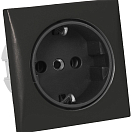 AC socket 220V Schuko type black, Osculati 14.492.11