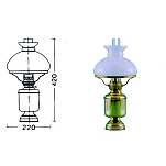 Настольная лампа масляная DHR 8816/O 420 x 120 мм 800 мл/до 60 часов из латуни