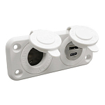 Lighter socket + USB-A + USB-C white, 14.516.16