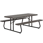Lifetime R-12962858-92200 Сверхпрочный складной стол со скамейками UV100 183x76x74 cm отремонтированы Brown