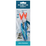 Kinetic F122-115-051 Sabiki Soft Tail UV Рыболовное Перо Бесцветный Blue Fire Tail