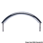 Oval pipe handrail AISI316 external screws 200 mm, 41.909.01