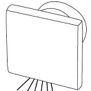 SQUARE built-in courtesy blue light downward, Osculati 13.188.31