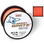 Zebco 2361038 Great White Тесьма 1000 м Оранжевый Orange 0.380 mm 
