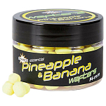 Рыболовные насадочные бойлы Dynamite Baits Fluoro Wafter Pineapple и Banana ADY041603 Ø14мм 50г нейтральной плавучести на основе высокопротеиновой низкотемпературной рыбной муки с усиленной смесью эфирных масел