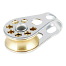 Купить Блок одношкивный однообушковый шарикоподшипниковый Allen Brothers A4080 28,3мм шкив Ø16мм для троса Ø5мм 275кг из латуни и нержавеющей стали 7ft.ru в интернет магазине Семь Футов