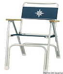 Складной стул 620х570х830мм тёмно-синий алюминий/полиэстер/дерево, Osculati 48.353.01