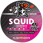 Sakura SAPLK40040.10-PINK Squid 8 Плетеный 150 M Голубой  Pink 0.100 mm 
