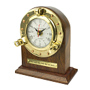 Купить Настольные часы-иллюминатор Nauticalia 5736 150x130мм из дерева и полированной латуни 7ft.ru в интернет магазине Семь Футов