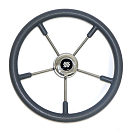 Купить Рулевое колесо Ultraflex V58G 38650F Ø400x78мм рукоятка из серого полиуретана со спицами из нержавеющей стали 7ft.ru в интернет магазине Семь Футов