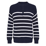 Sea ranch 23-6-491-4008-L Свитер с полумолнией Louise Многоцветный Sr Navy / Pearl L