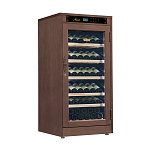 Винный шкаф однозонный отдельностоящий Libhof Noblest NP-69 Walnut 640х610х1310мм на 69 бутылок из американского дуба коричневый с белой подсветкой