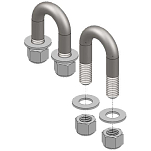 Blue ox 123-BX88391 U-Bolt Комплект зажимных пружинных стержней Серебристый Grey