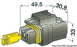 Watertight connector 2 female terminals, 14.230.10