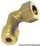 Фитинги обжимные угловые 90° тип "папа" 10 мм х 1/4" для медных труб с биконическим уплотнением, Osculati 17.409.02