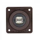 BERKER 926022501 Двойная розетка USB / коричневая / 2x 2,5 А