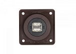 BERKER 926022501 Двойная розетка USB / коричневая / 2x 2,5 А