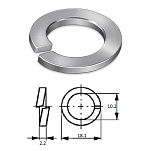 Шайба пружинная (гровер) M10 нерж.A2 (100 шт) ZONBIX D127B-A2 M10
