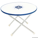 Складной стол палубный Ø600х400мм круглый из белого верзалита и алюминия, Osculati 48.354.12