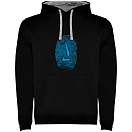 Купить Kruskis SU1067060258S198 Толстовка с капюшоном Sailor Fingerprint Two-Colour Черный Black / Grey 3XL 7ft.ru в интернет магазине Семь Футов