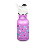 Klean kanteen 1008862 Kid Classic Бутылка из нержавеющей стали 355ml Спорт крышка Розовый Orchid Hearts