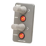 Панель управления для 2 подруливающих устройств Max Power 318205 2 джойстика IP67 65x117мм серая