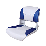 Сиденье пластмассовое складное с подложкой Deluxe All Weather Seat, бело-синее Newstarmarine 75113WB