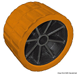Бортовой ролик качающий из оранжевого полимера и резины 120 х 75 х 15 мм, Osculati 02.029.04 для лодочных прицепов