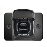 Водонепроницаемый зарядный порт Scanstrut FLIP PRO SC-USB-F2 12/24В 36/60Вт USB-A/USB-C IP67 ⌀47х40мм быстрая зарядка PD и QC из нейлона