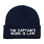 Шапка-бини "The Captain's Word is Law" Nauticalia 6319 темно-синяя из акрила