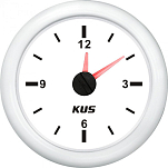 Аналоговые кварцевые часы KUS WW KY09304 Ø52мм 12/24В IP67 12-часовой формат белый/белый