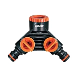 Claber e09228 двойной соединитель для крана 20-27 mm Black 24x16x8 15-21 mm