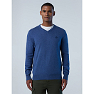 Купить North sails 699854-0797-L Свитер с V-образным вырезом 12GG Knitwear Голубой Denim Blue Melange L 7ft.ru в интернет магазине Семь Футов