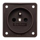 BERKER 961952501 Розетка с заземлителем Франция/Бельгия/коричневый, матовый