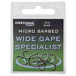 Drennan HEWGSM014 Wide Gape Specialist Крючки С Одним Глазком Золотистый 14 