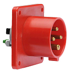 Розетка  панельная с пружинными клеммами Bals 28012 400 В 32 А 4 полюса IP44  Quick-Connect красная