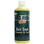 Dynamite baits 34DBDY1379 Big Fish River Bait Soak Cheese&Garlic 500ml Желтый Yellow